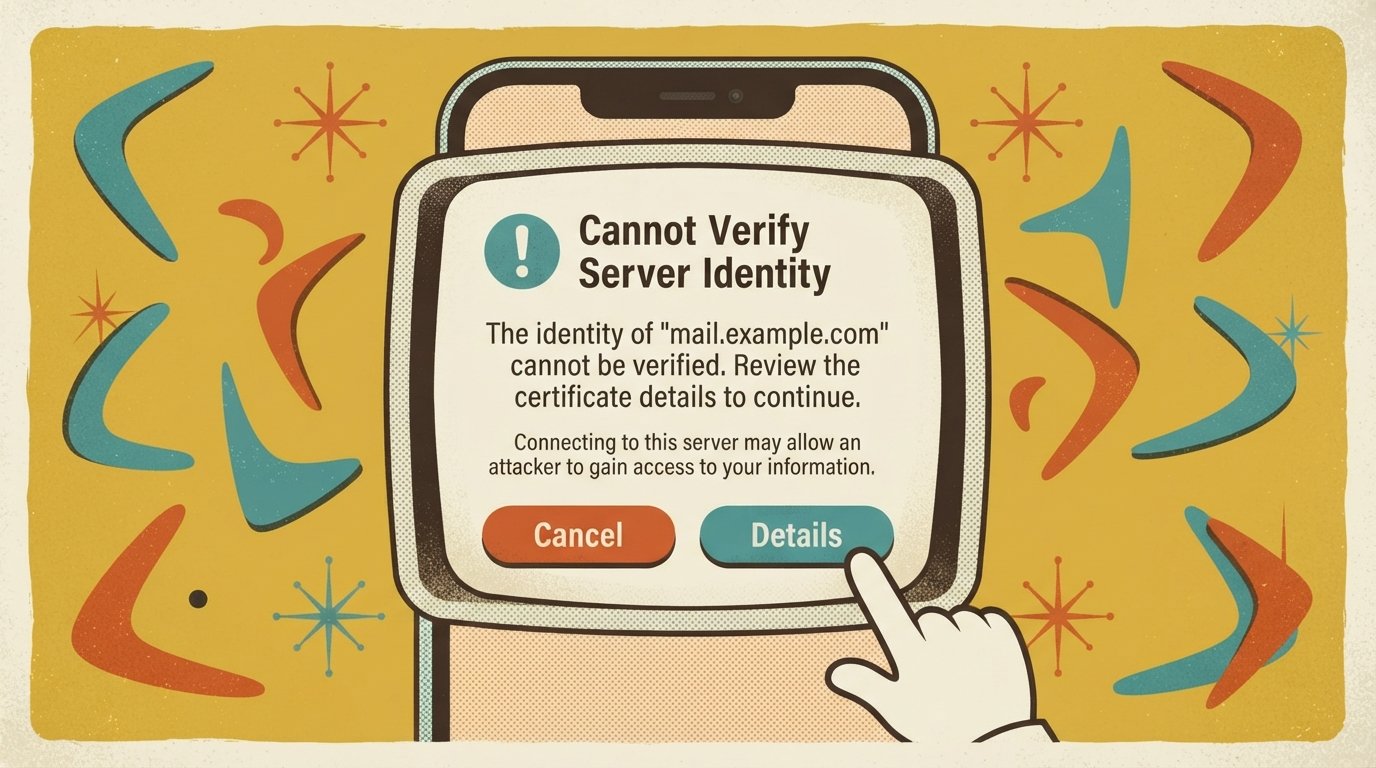 iPhone cannot verify server identity error